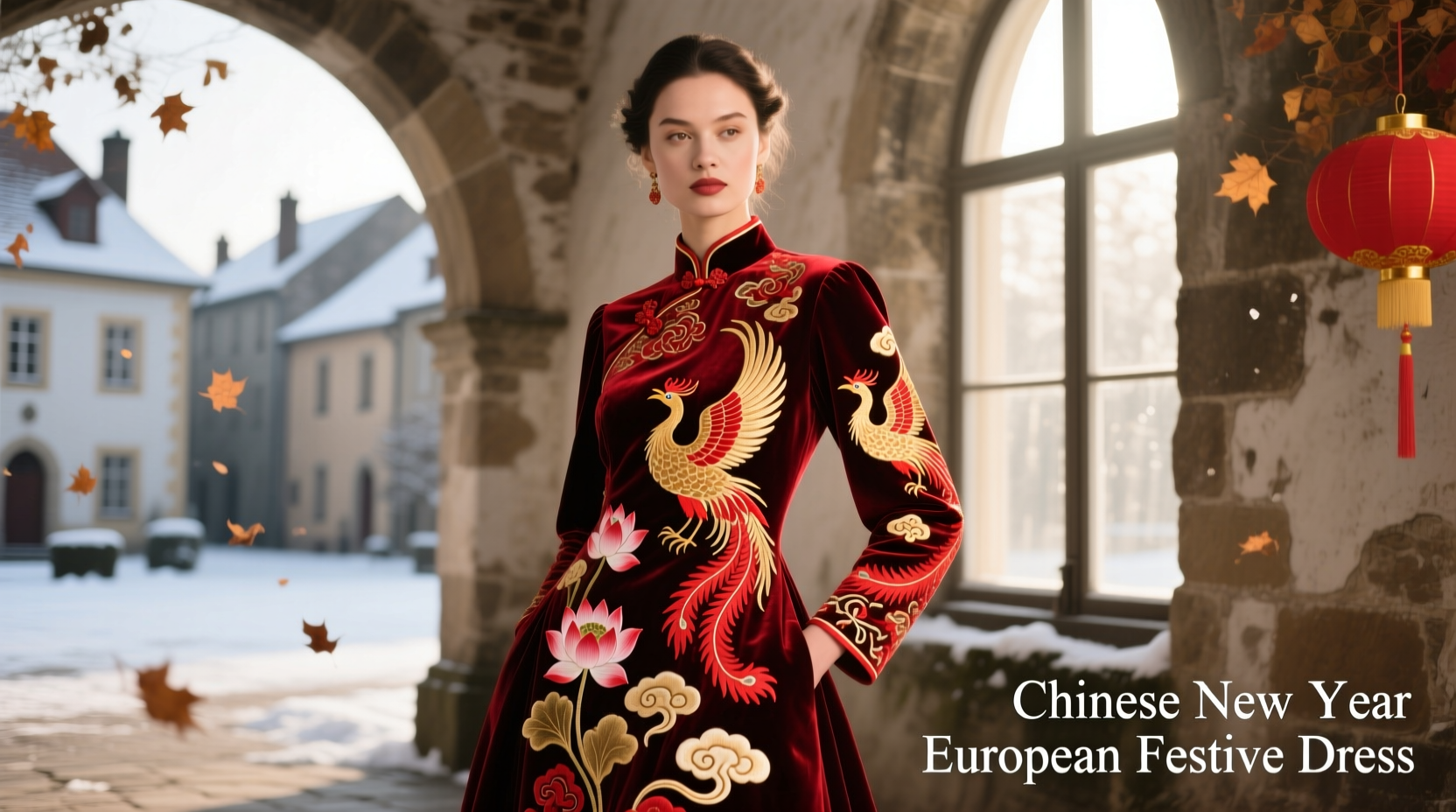Festive Red: Traditional Dress Chinese New Year & European Folk Wear