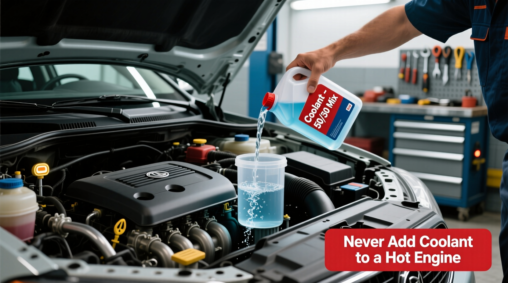 does the car need to be running when adding coolant