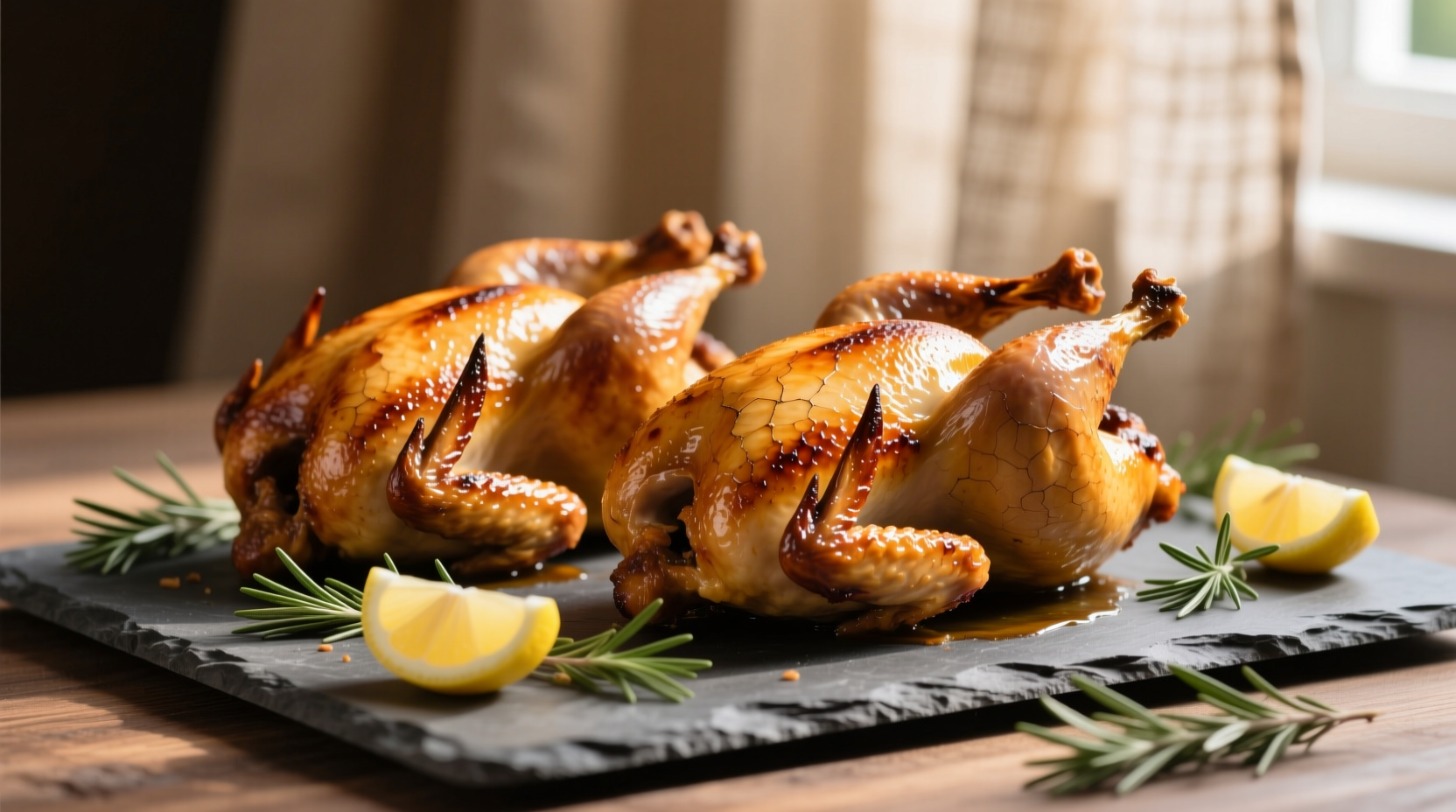 Perfectly roasted Cornish hens with golden skin