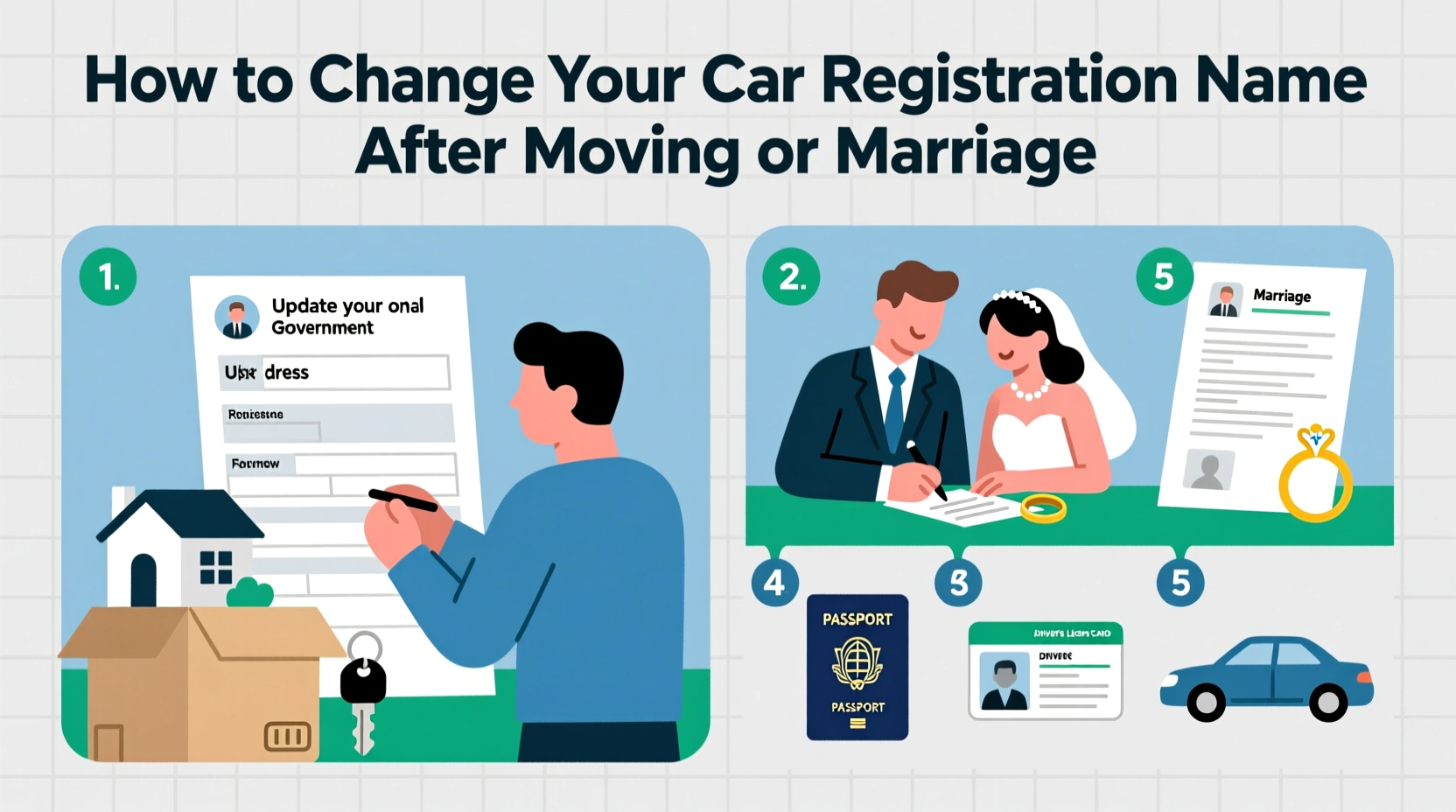 how to change name on registration of car