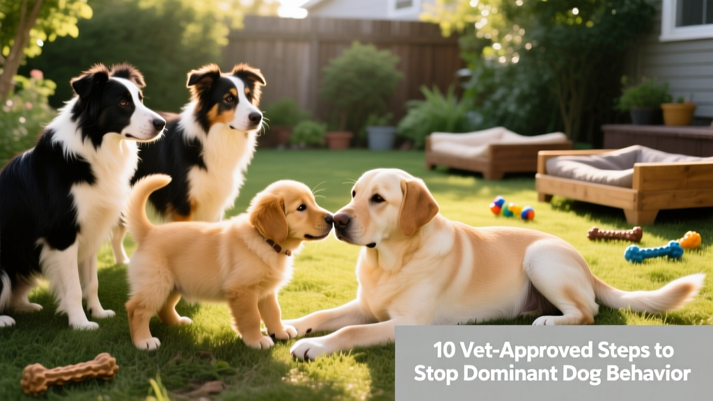 Puppy playing gently with adult dogs during early socialization