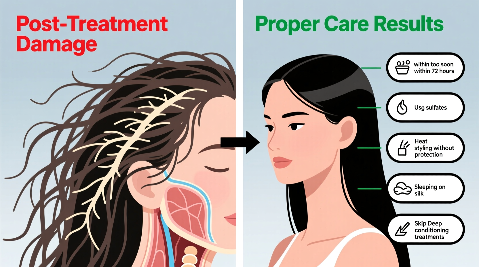 why is my hair frizzy after keratin treatment care mistakes to avoid