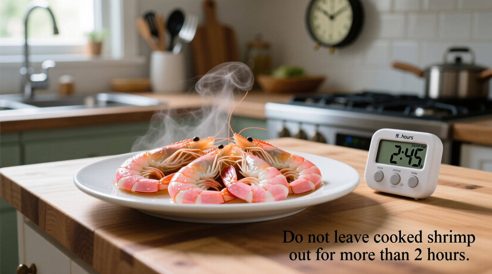 how long can cooked shrimp stay out