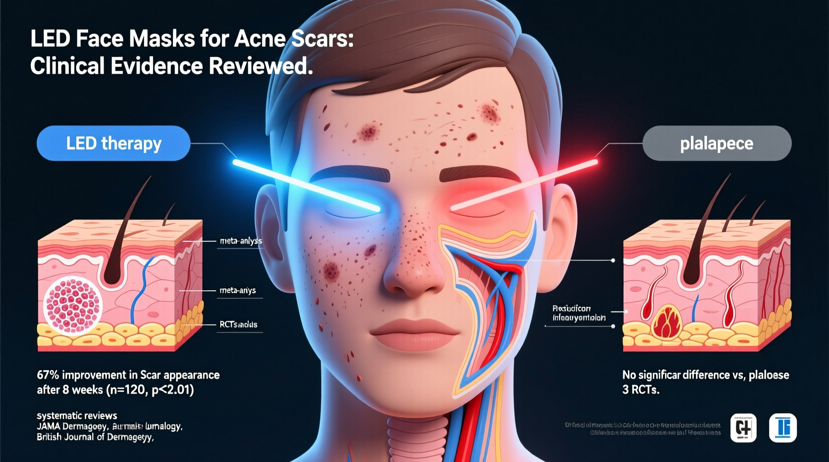 do led face masks help with acne scars clinical evidence reviewed