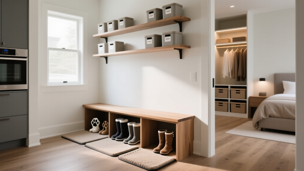 Mudroom Bench Storage: Converting a Solid-Wood Entry Benc...