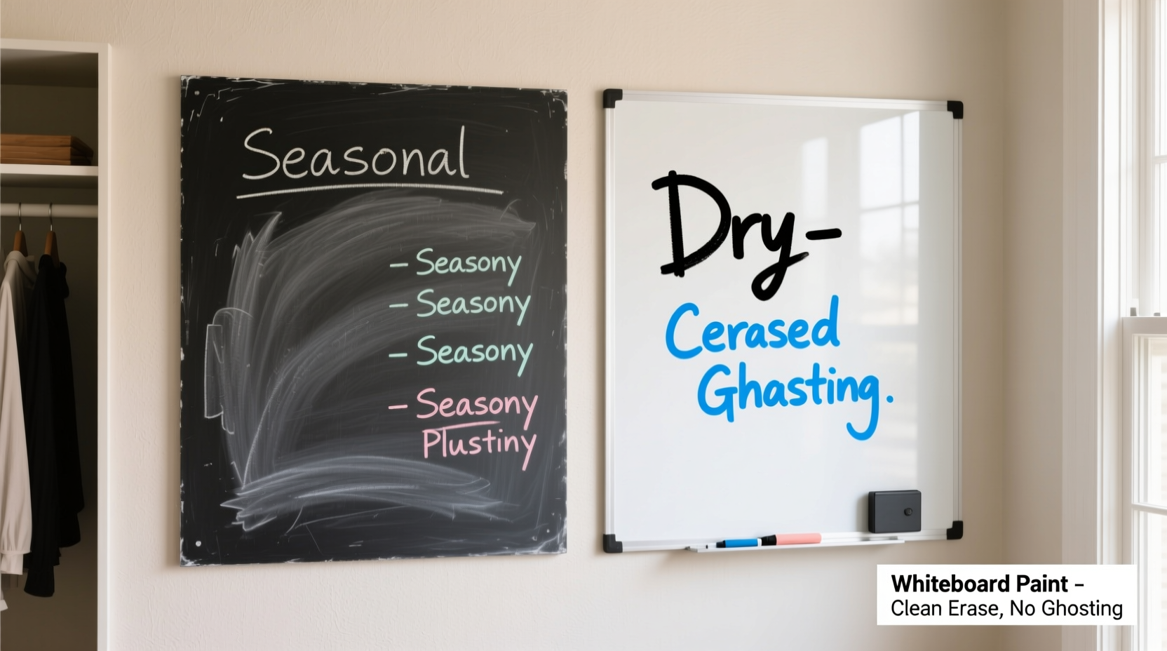 closet organization tips chalkboard vs whiteboard paint
