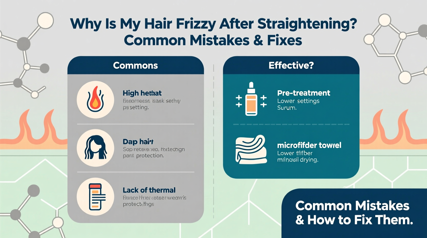 why is my hair frizzy after straightening common mistakes and how to fix them