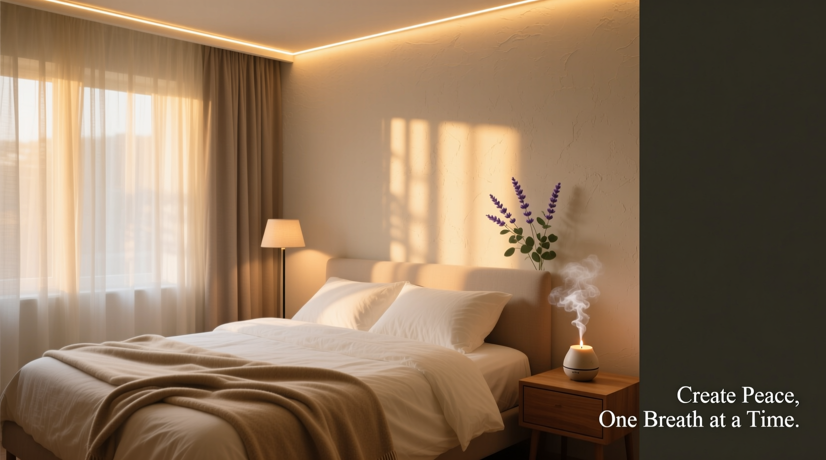 how to create a calming bedroom vibe with lighting and scent hacks