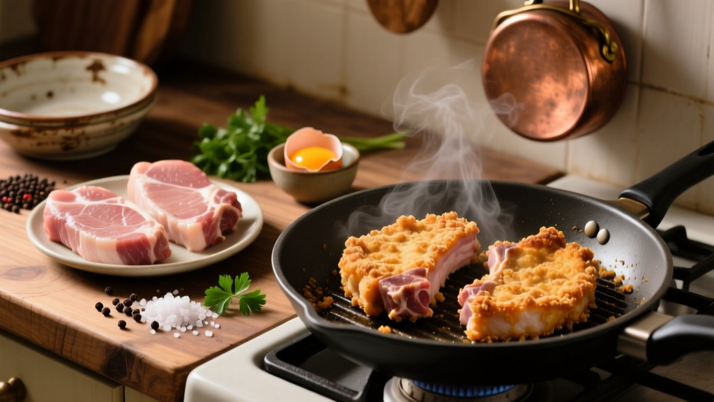 Crispy Air Fried Pork Chops with Flour