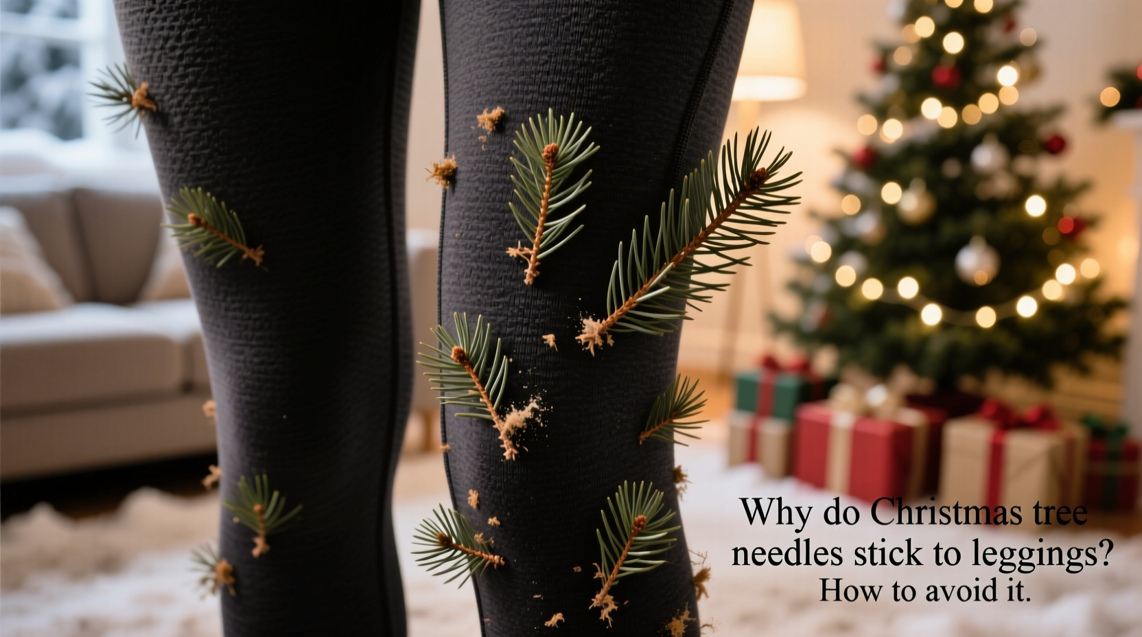 why do christmas tree needles stick to leggings and how to avoid it