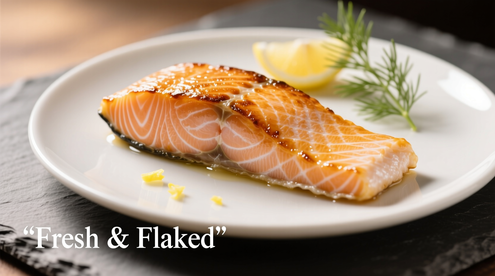 Perfectly cooked salmon fillet with flaky texture and golden crust