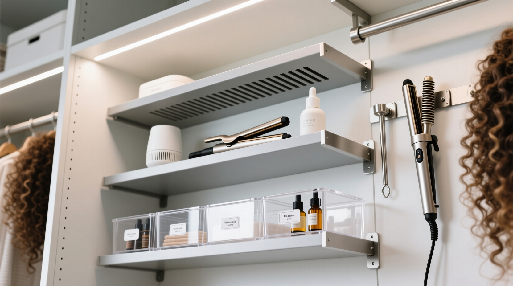 closet organization for curly hair routines
