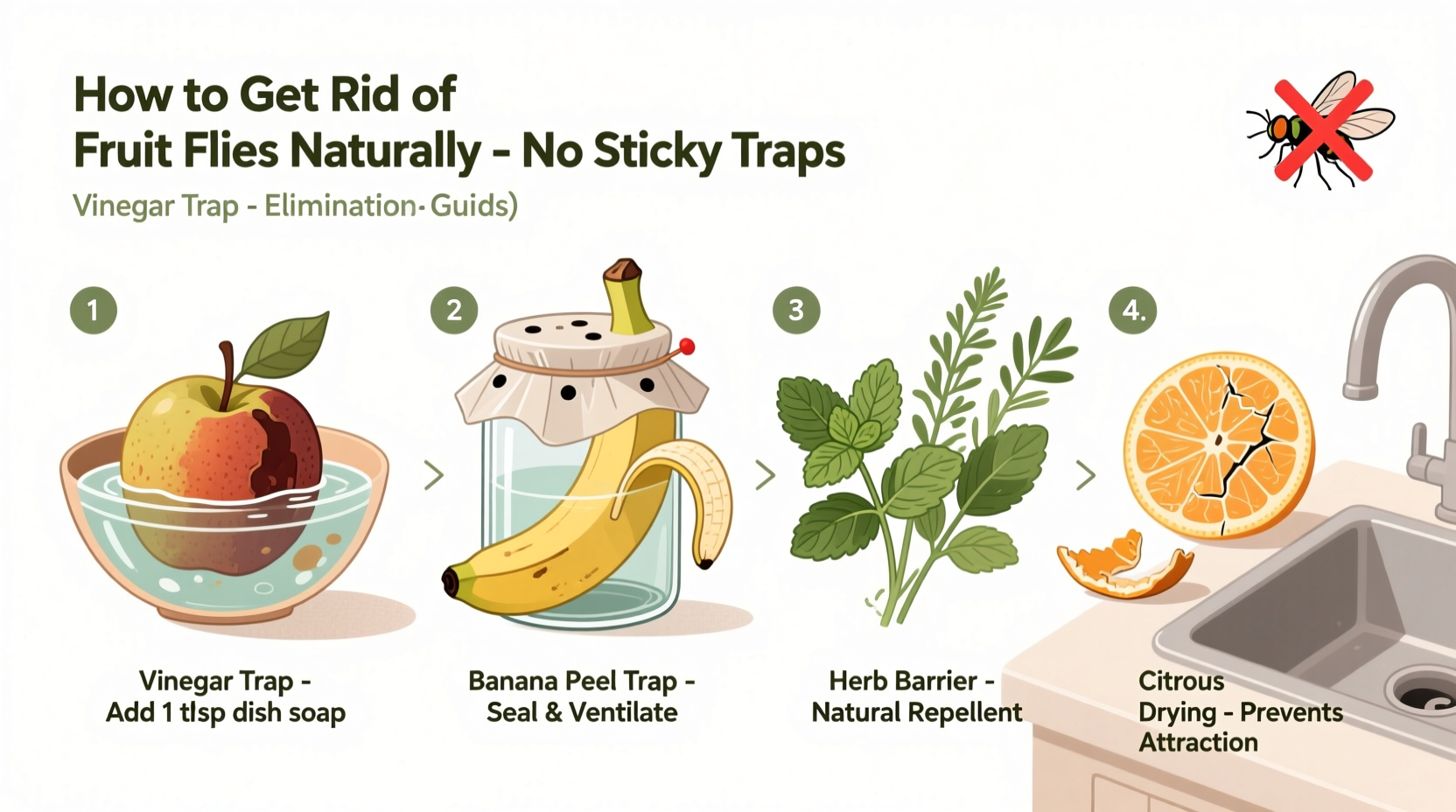 how to get rid of fruit flies naturally without sticky traps