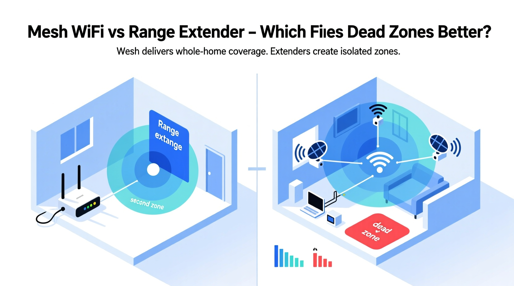mesh wifi vs range extender which system fixes dead zones better