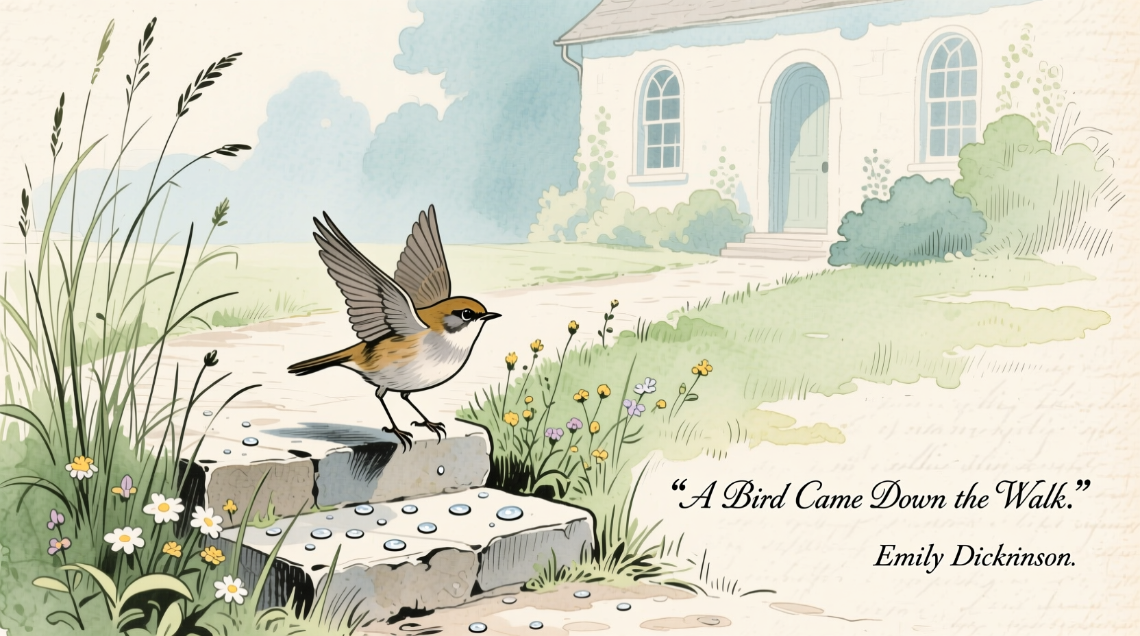 a bird came down by emily dickinson