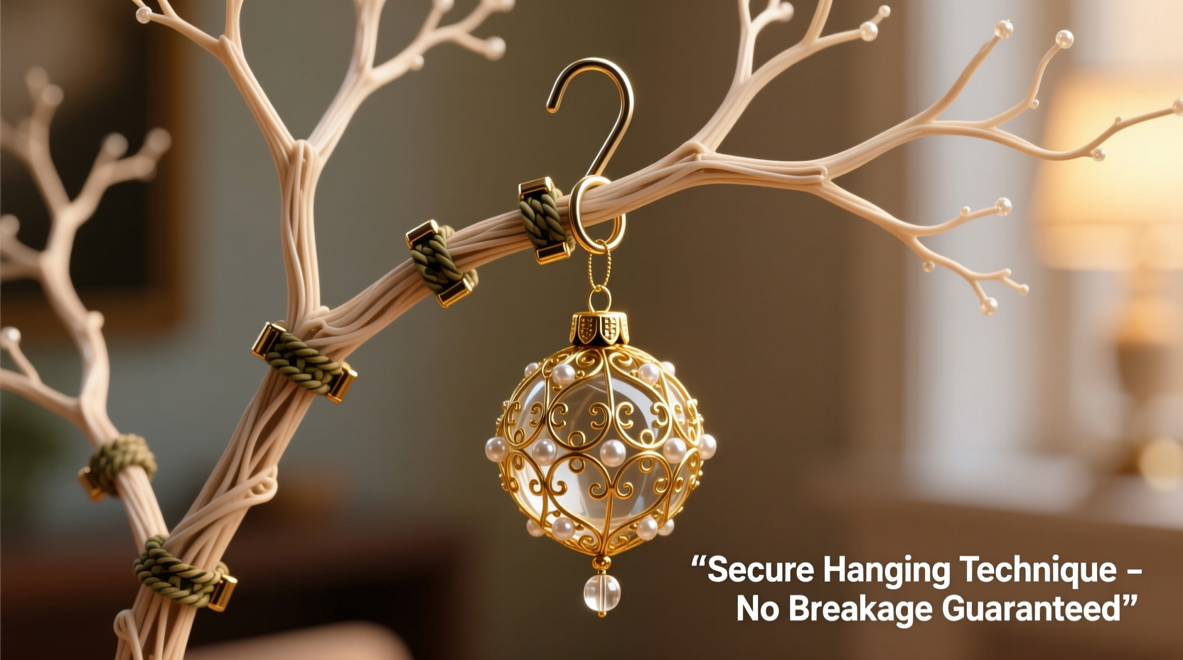 how to hang heavy ornaments on thin artificial tree branches without breakage