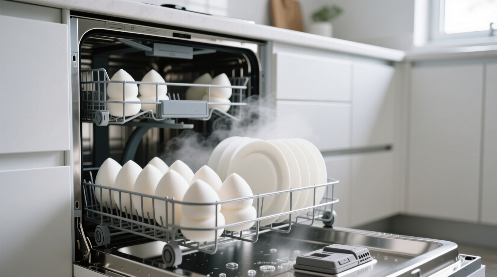 how to clean makeup sponges in dishwasher