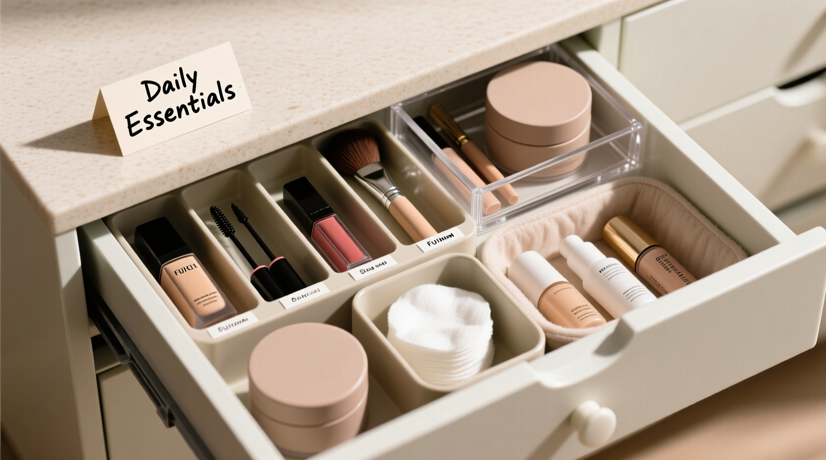 how to organize a small makeup drawer for maximum space and easy access