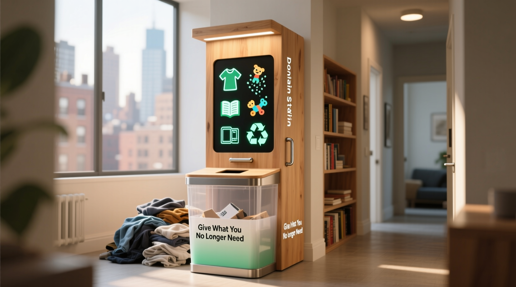 create a donation station to downsize your clutter