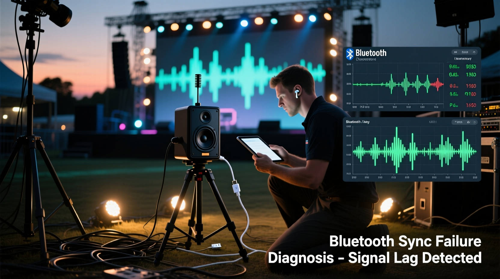 how to troubleshoot bluetooth speaker dropouts during synchronized light shows