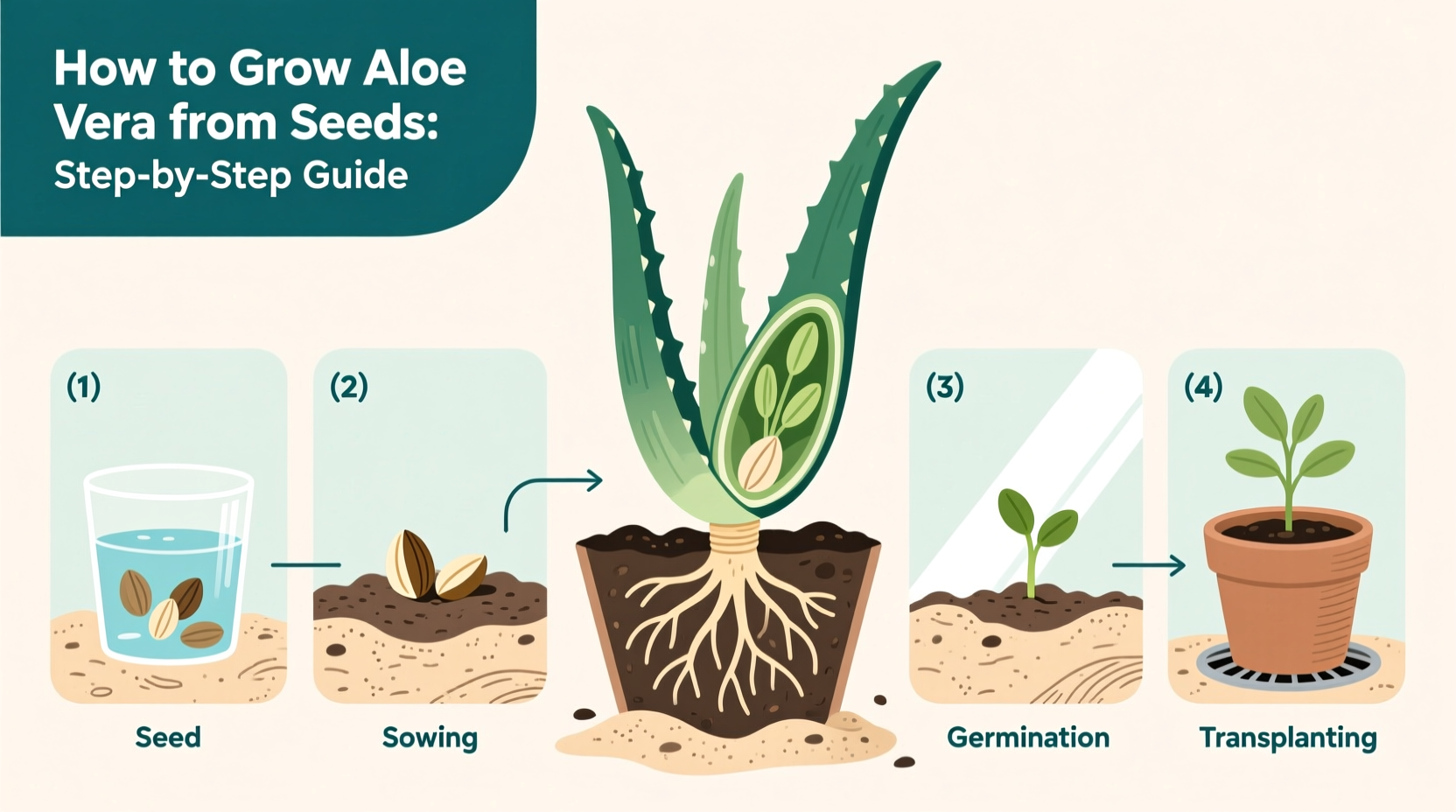 Grow Aloe Vera from Seeds in 5 Steps | TheHomeSprouts