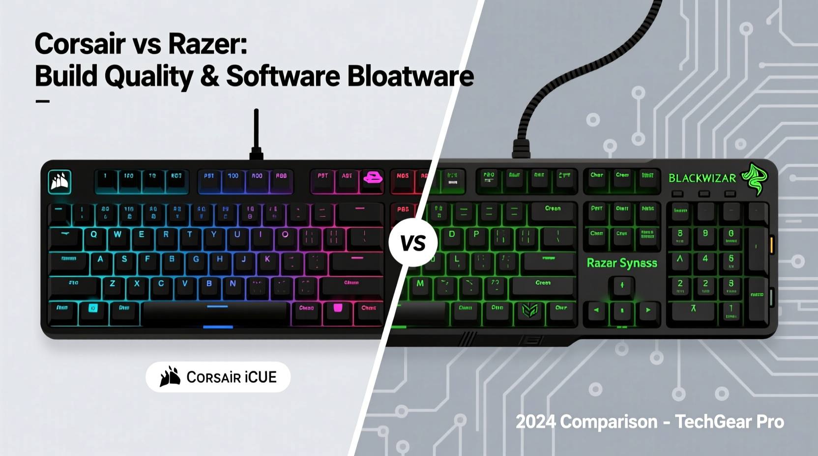corsair vs razer keyboards build quality and software bloatware comparison