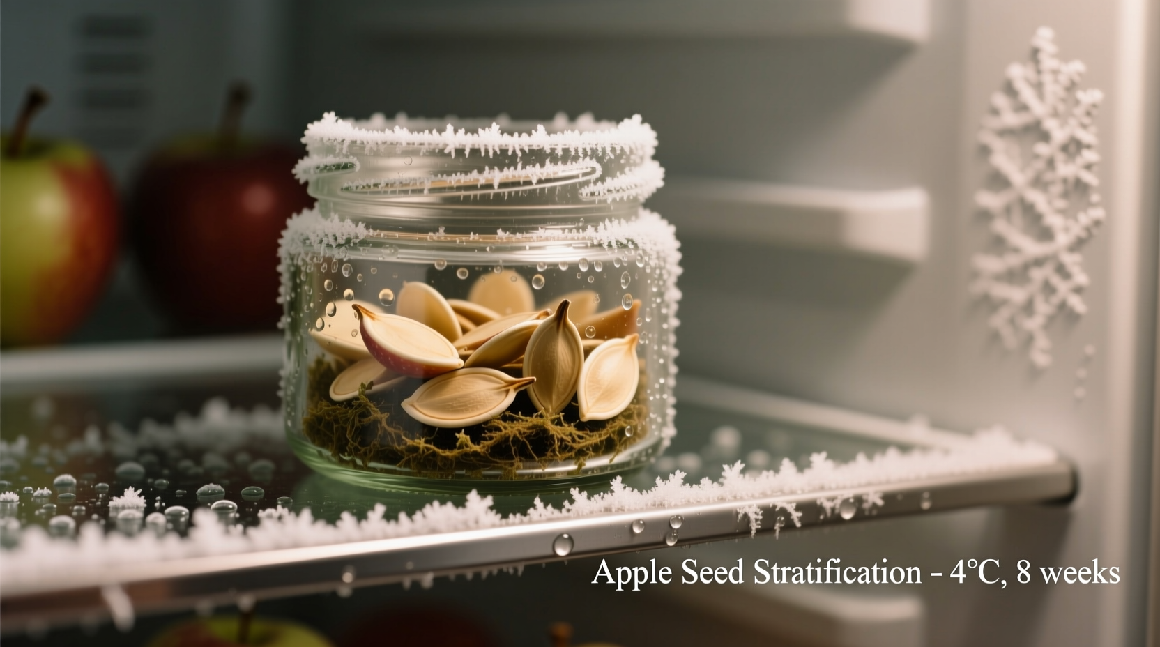 Apple seed stratification in refrigerator