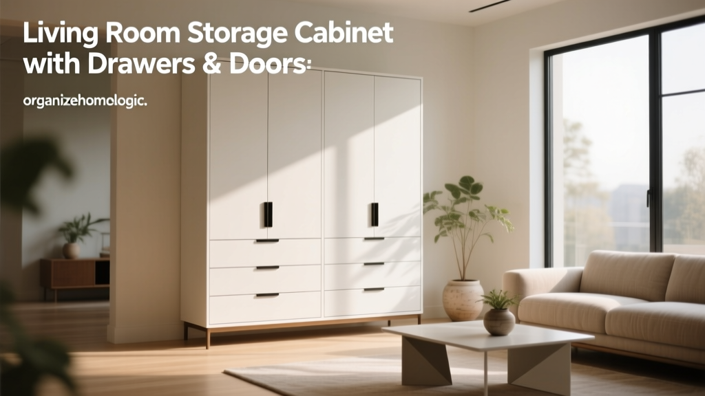 Living Room Storage Cabinet with Drawers & Doors