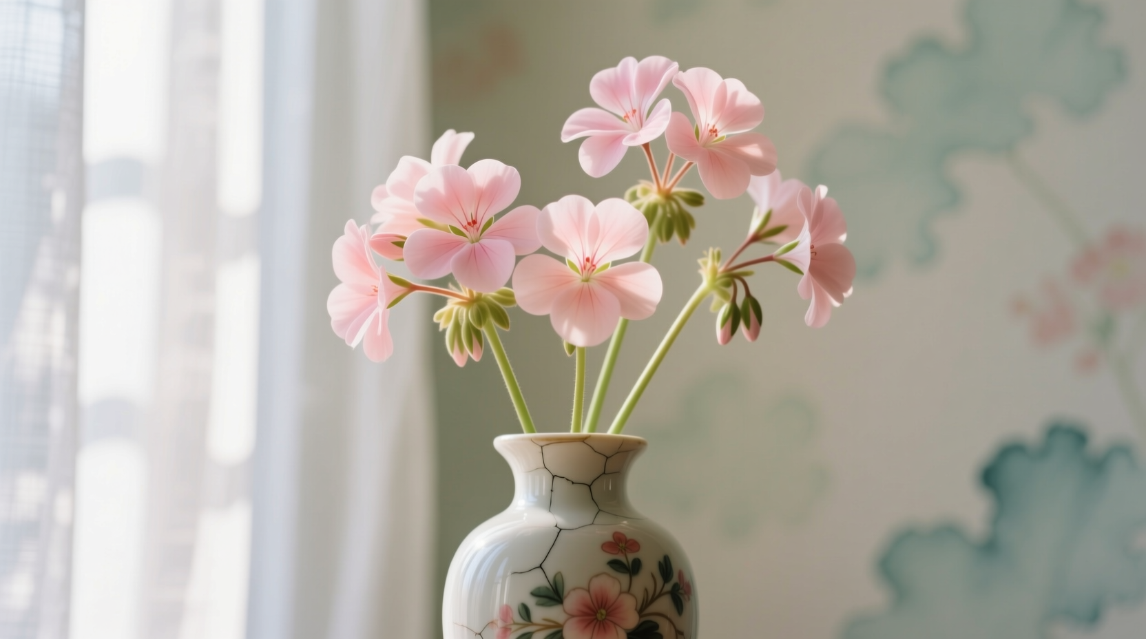 light pink geraniums