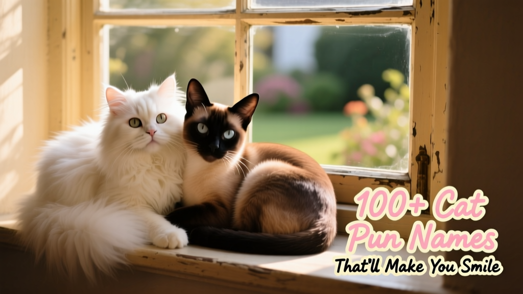 Two cats—one fluffy and one sleek—curled up together on a sunlit windowsill, evoking personality and charm