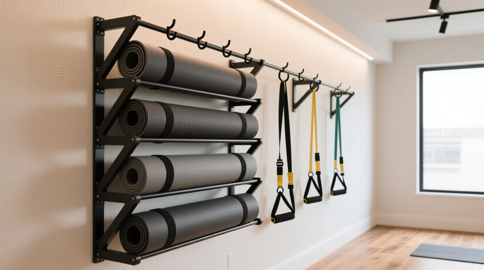closet organization tips yoga mat band storage