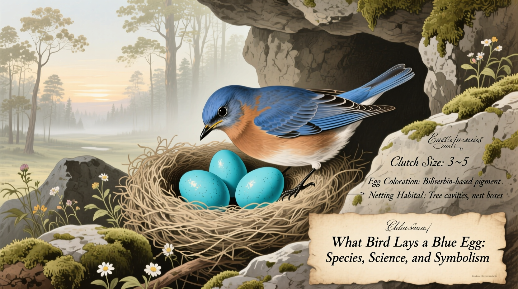 what bird lays a blue egg