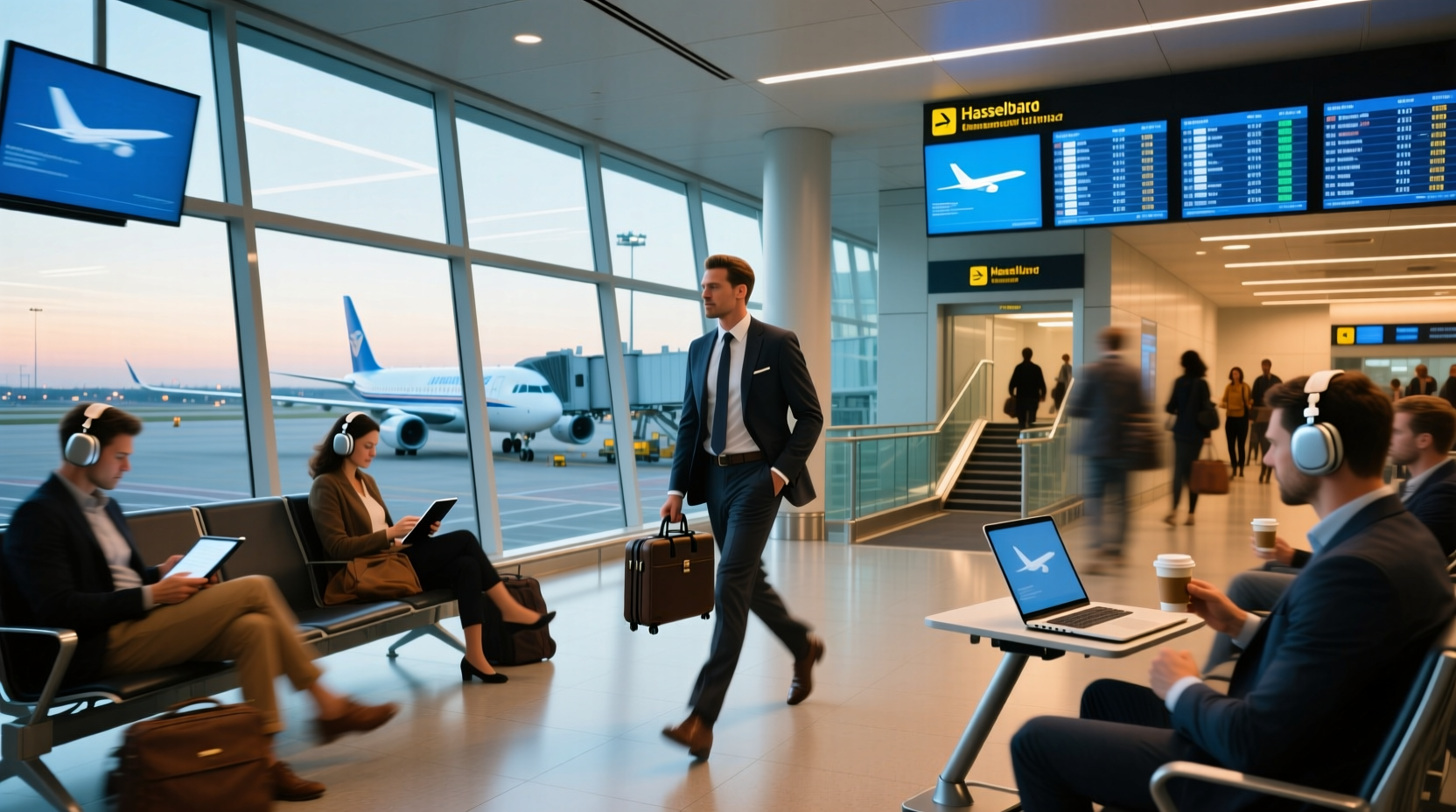 make airport time more productive by boarding your plan