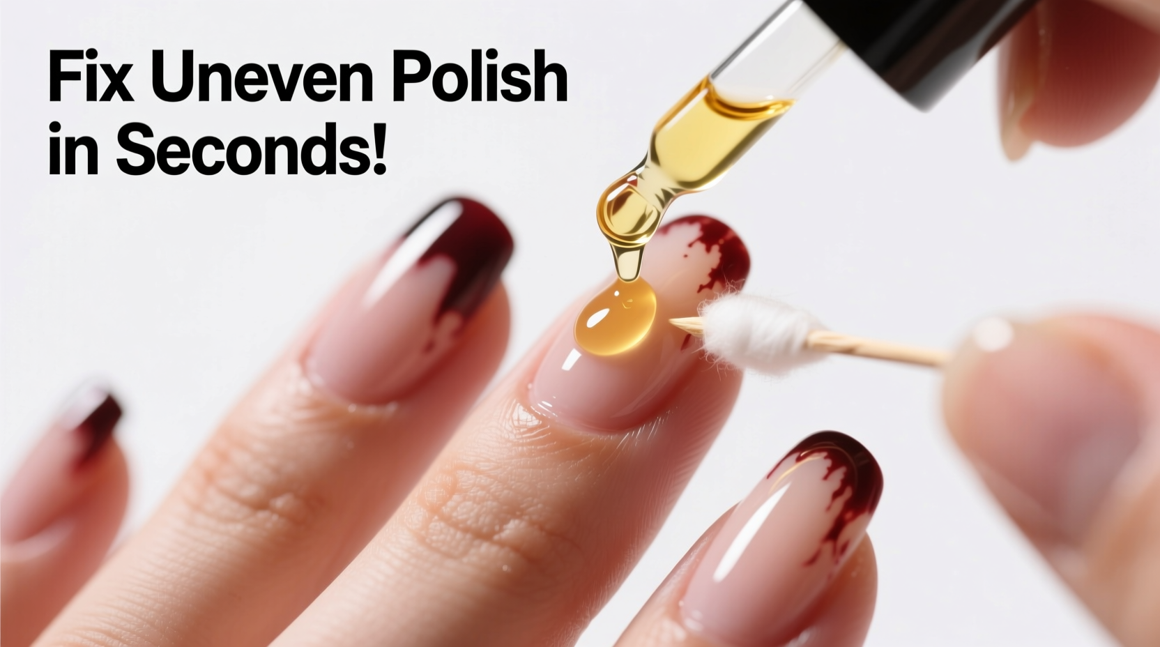 how to fix uneven nail polish in seconds with cuticle oil cleanup