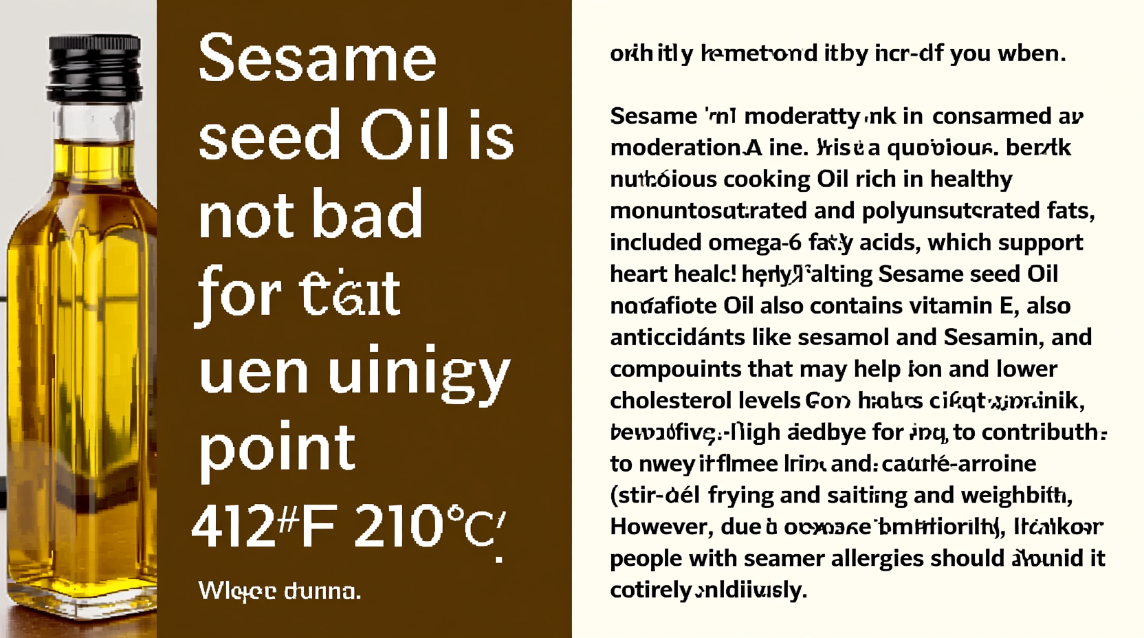 is sesame seed oil bad for you