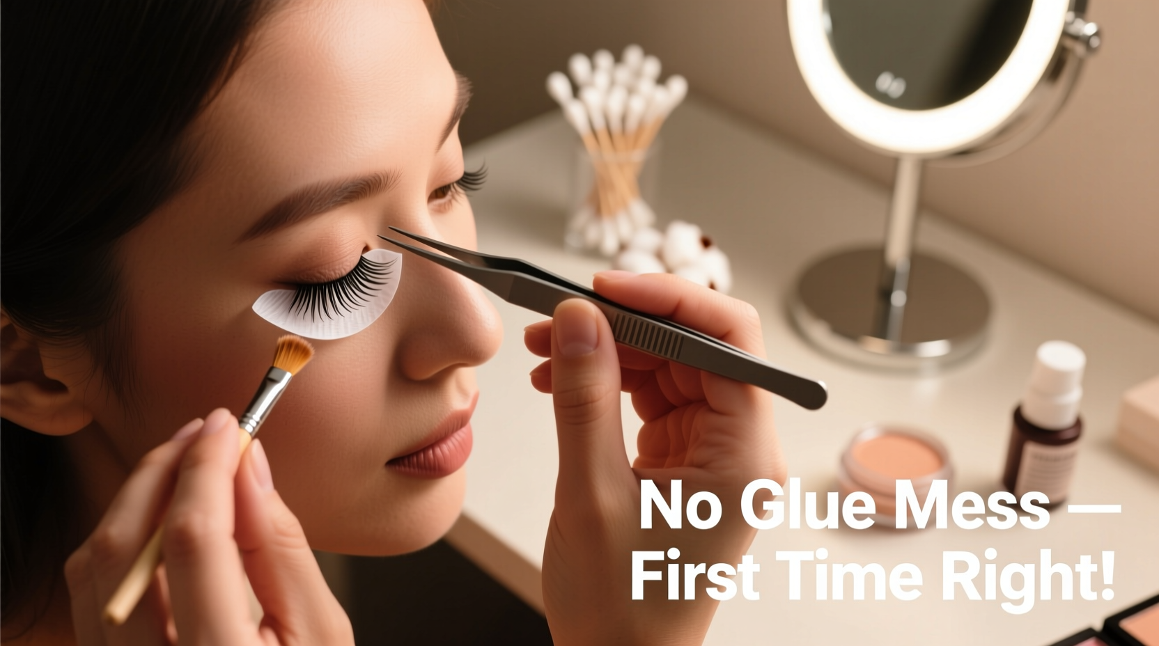 how to apply false eyelashes without glue mess first time right