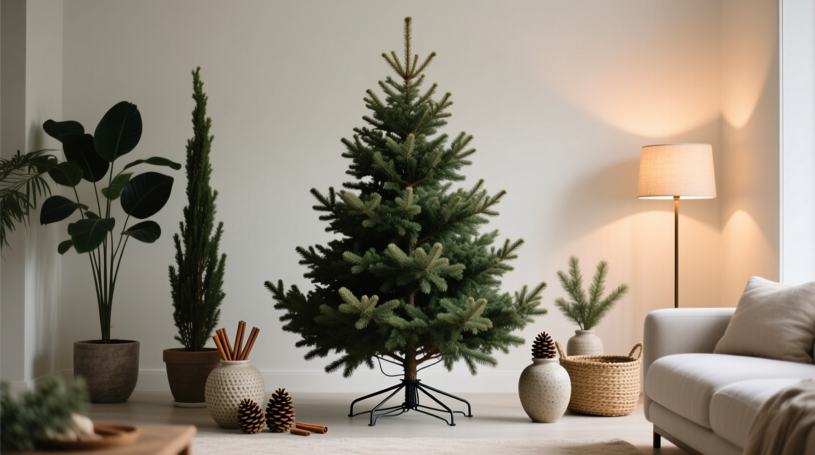 how to hide the base of your christmas tree neatly without a skirt