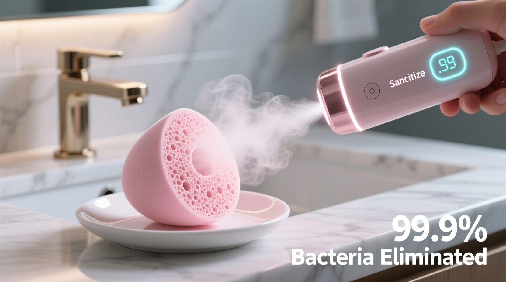eco friendly cleaning steam sanitize makeup sponges