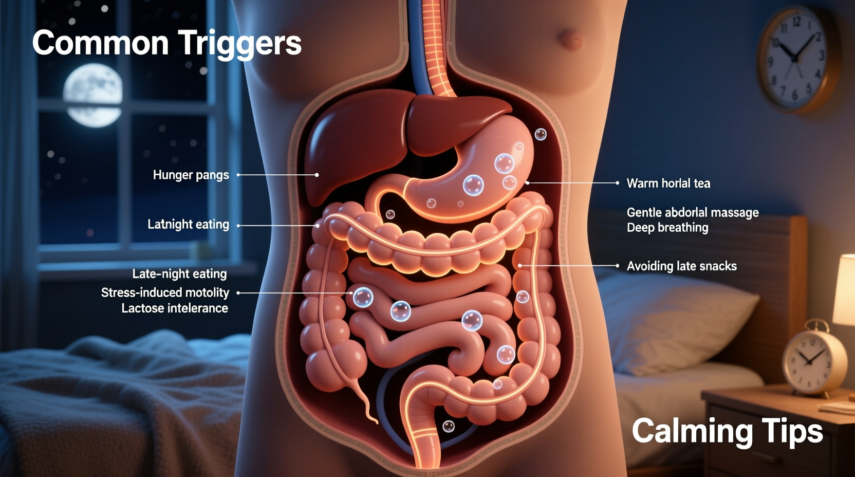 why does my stomach gurgle at night common triggers and calming tips
