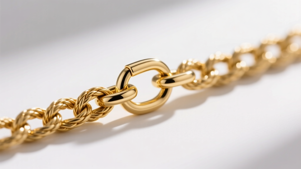 Detailed view of a 14k gold rope chain attached to a secure lobster clasp, highlighting precise soldering on the jump ring.