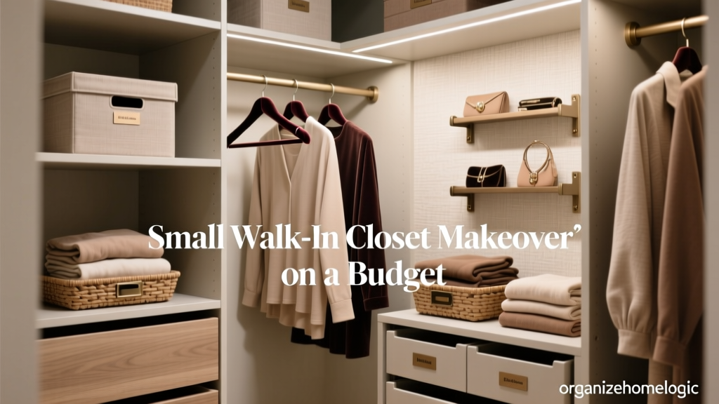 Small Walk-In Closet Makeover on a Budget