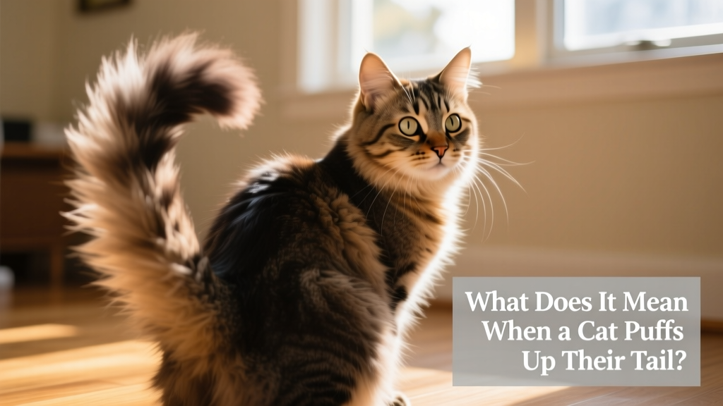 What does it mean when a cat puffs up their tail?