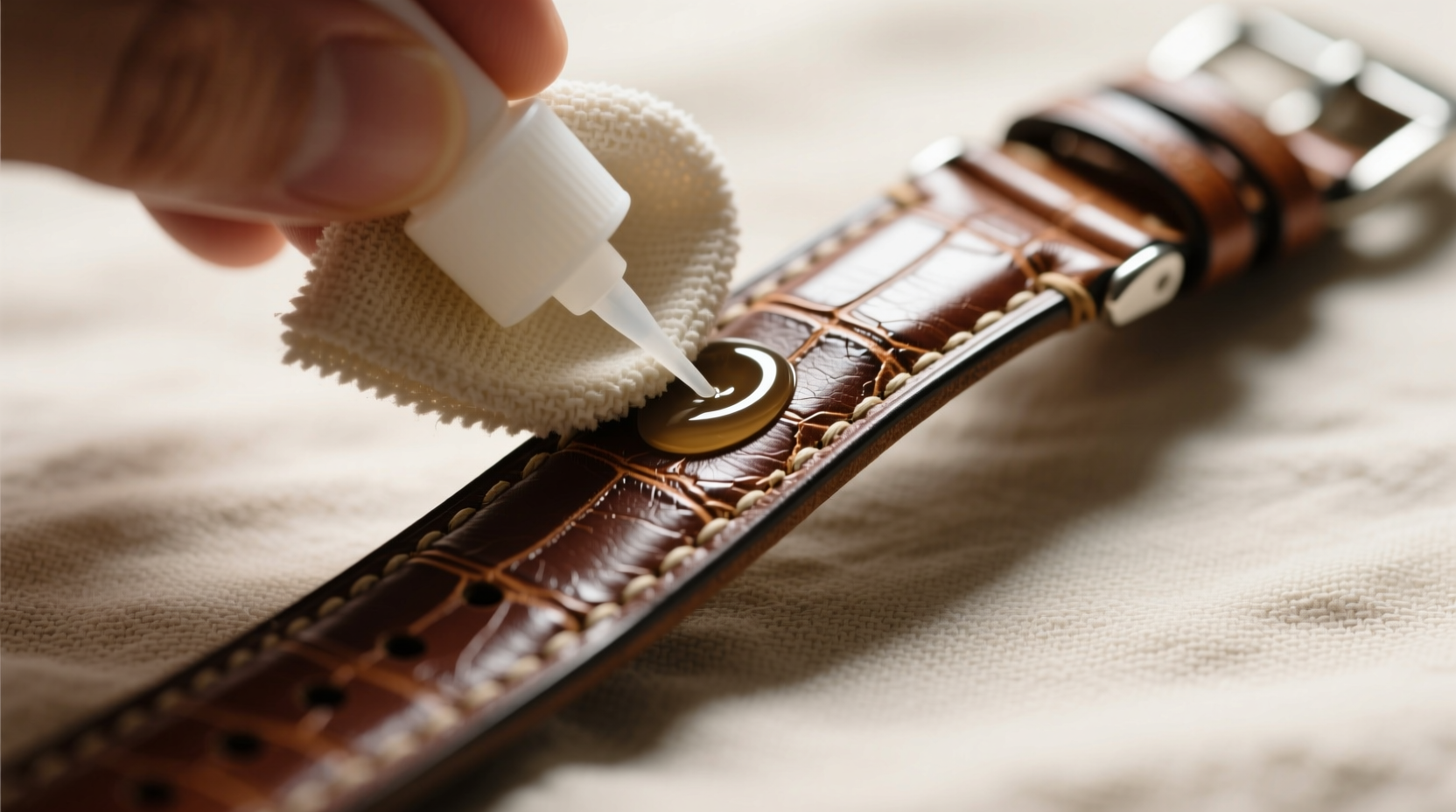 how to clean a stained leather watch strap