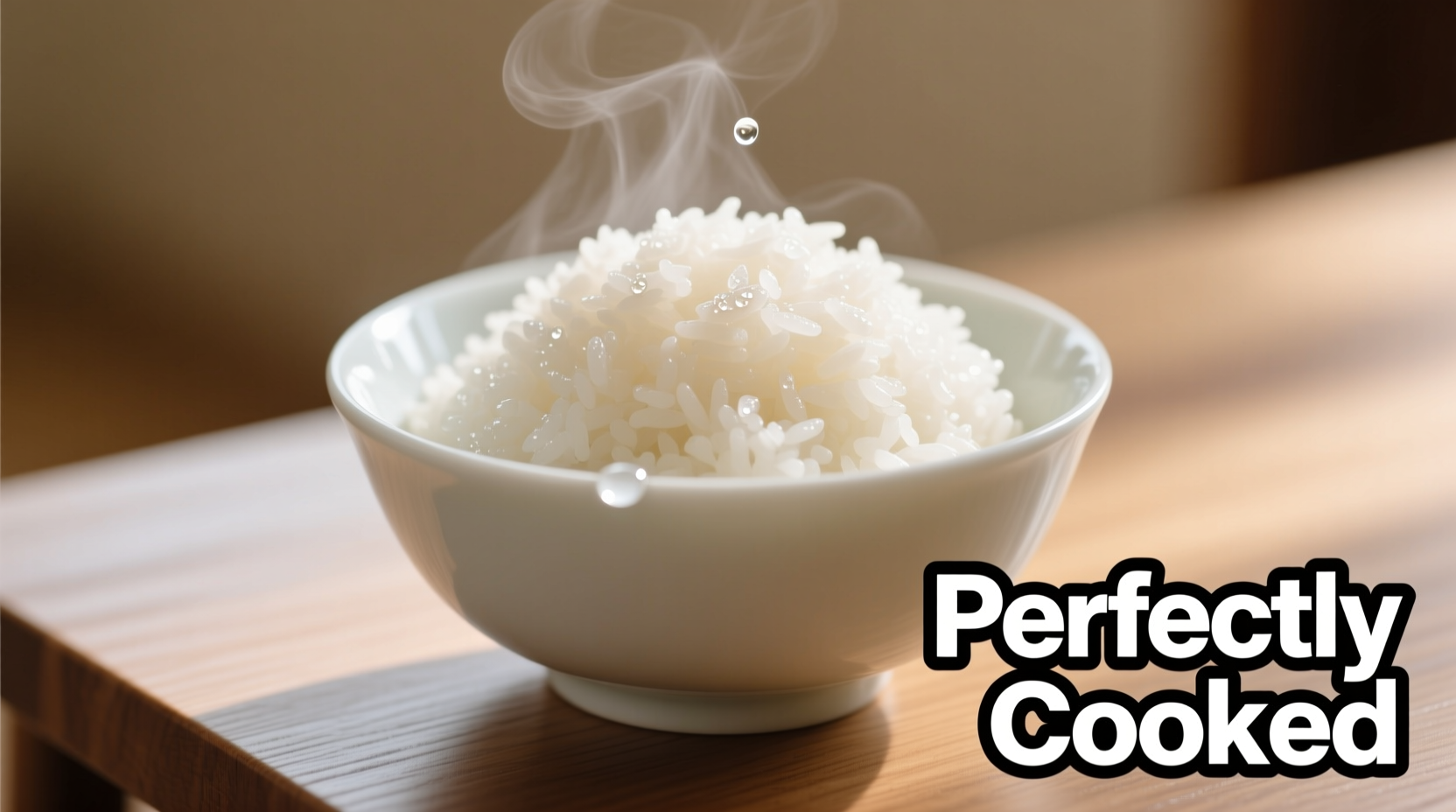 Perfectly cooked fluffy white rice in a bowl
