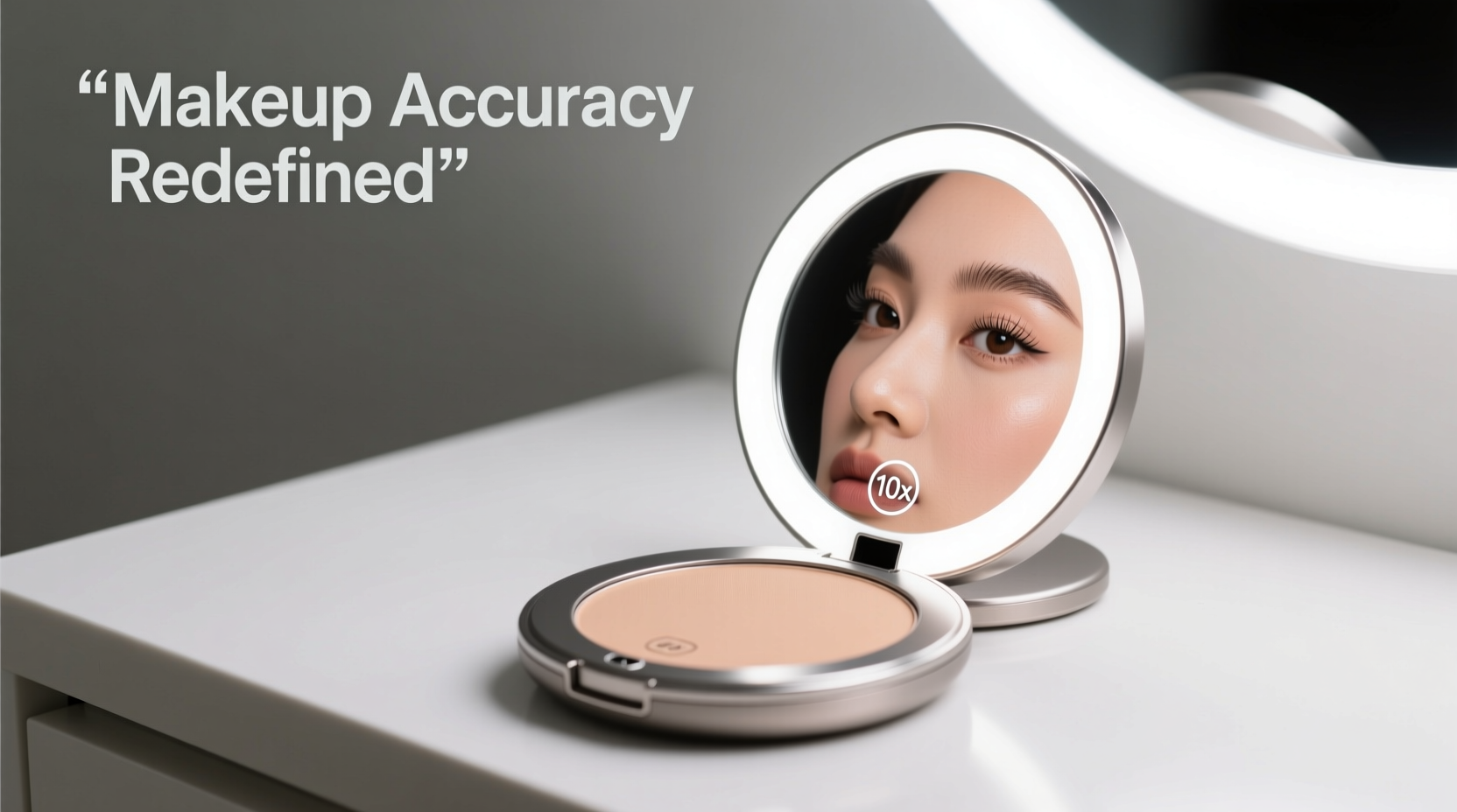 compact mirror with light vs magnifying mirror which helps with makeup accuracy