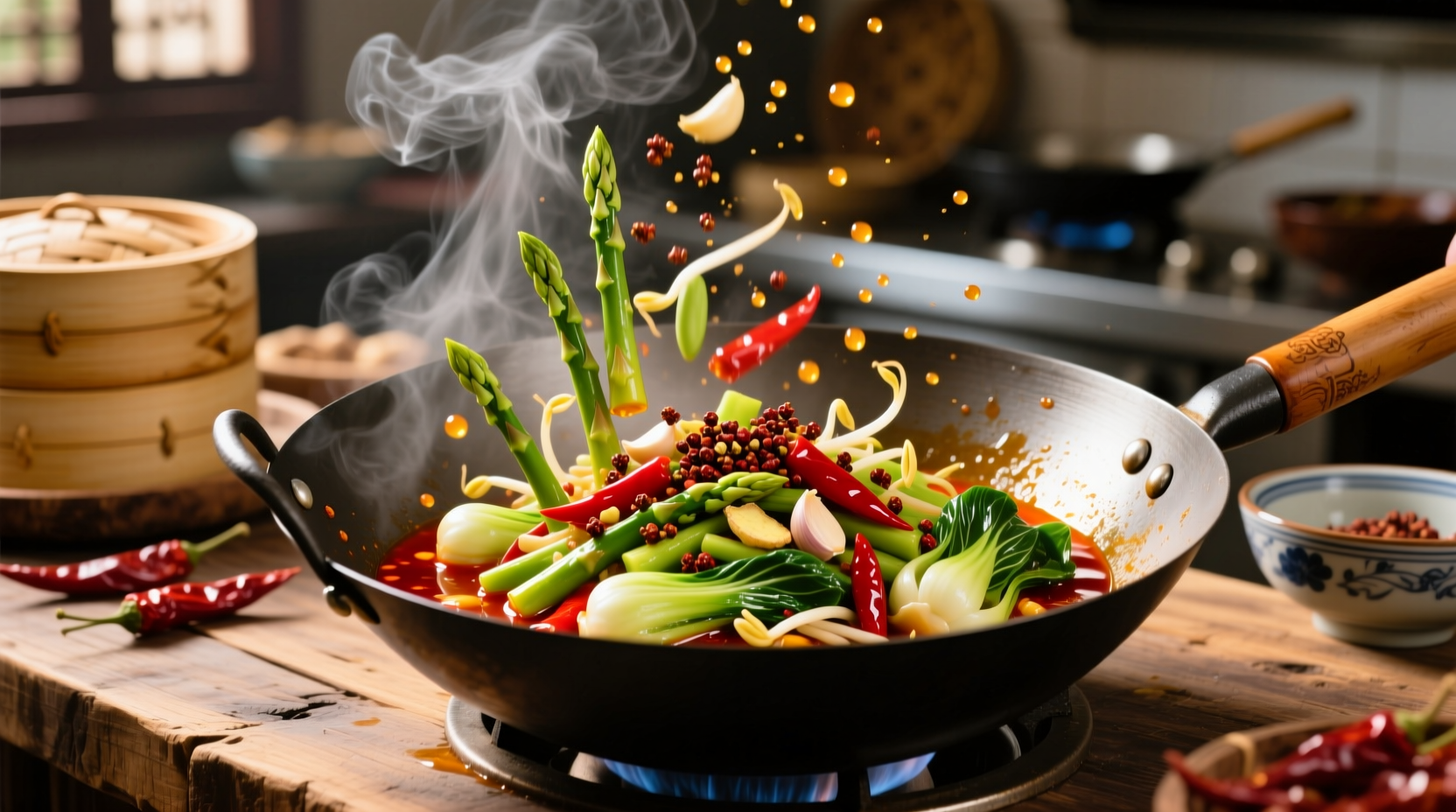 how to stir fry spring vegetables sichuan