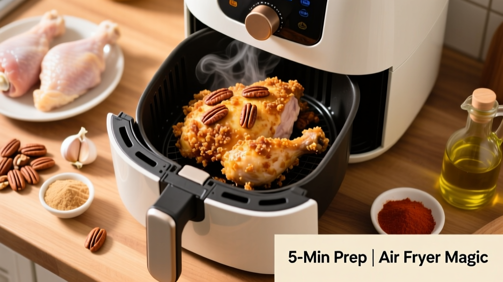 Crispy Pecan Crusted Chicken in Air Fryer (5-Min Prep!)