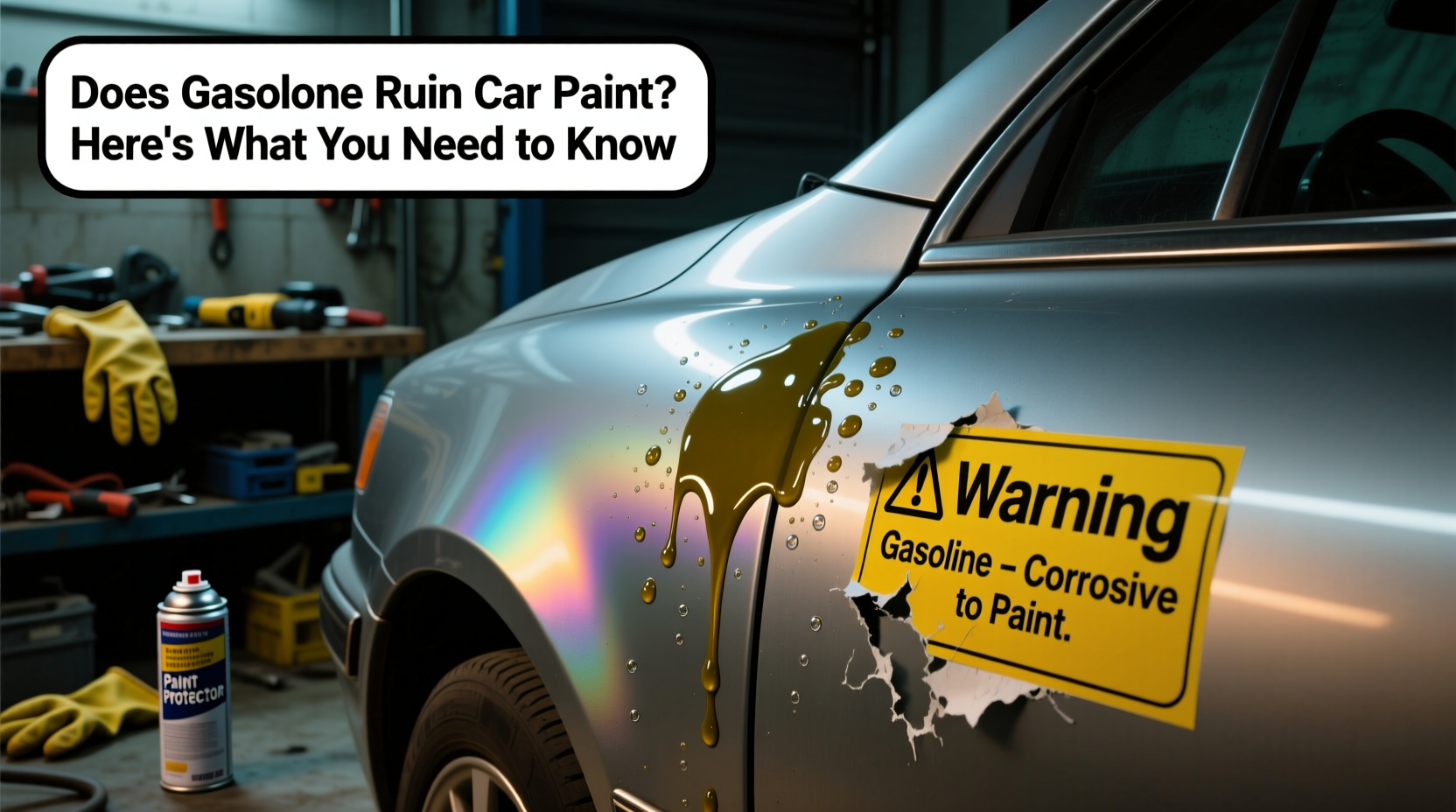 does gasoline ruin car paint