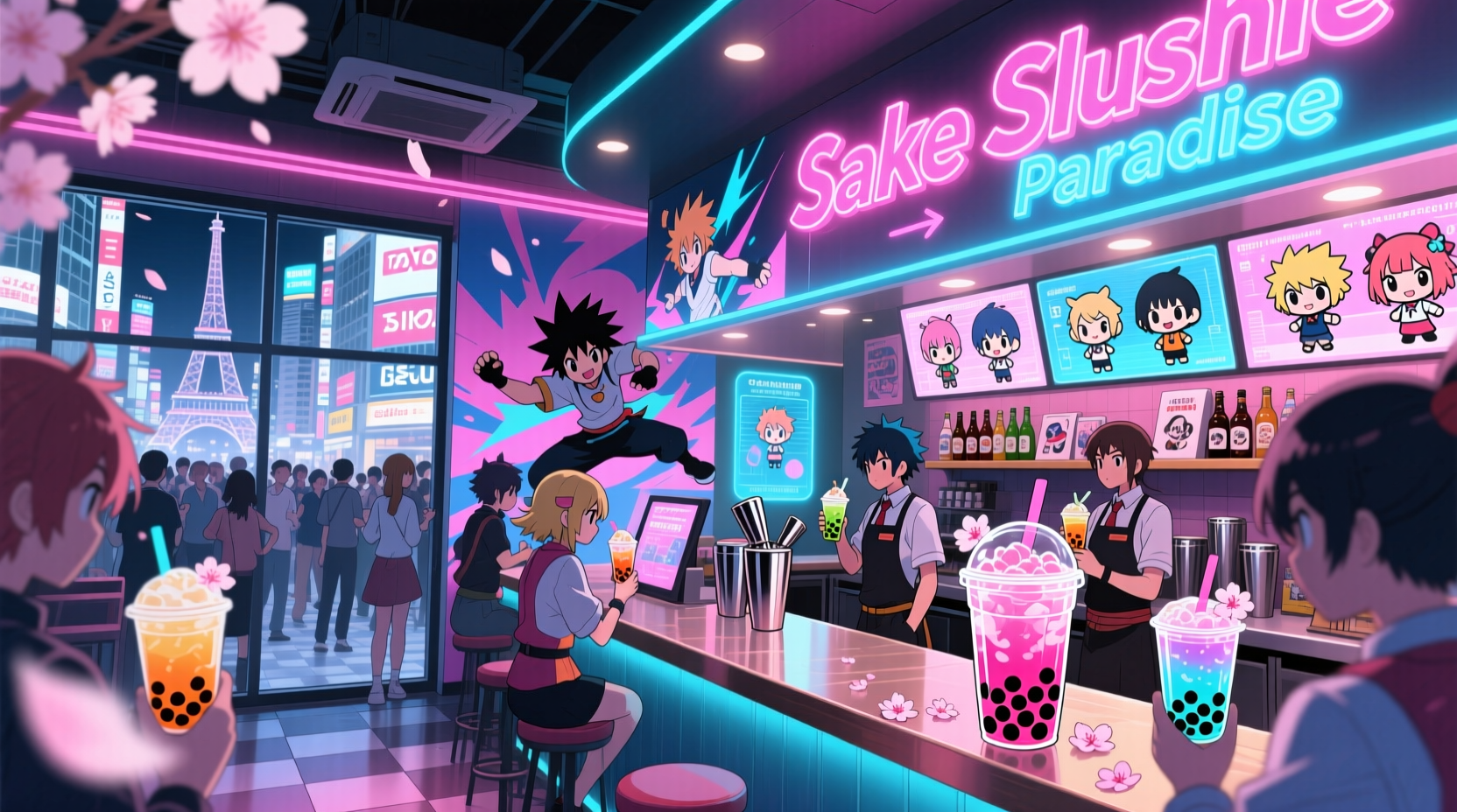 anime-themed boba bars serving sake slushies are they catching on globally