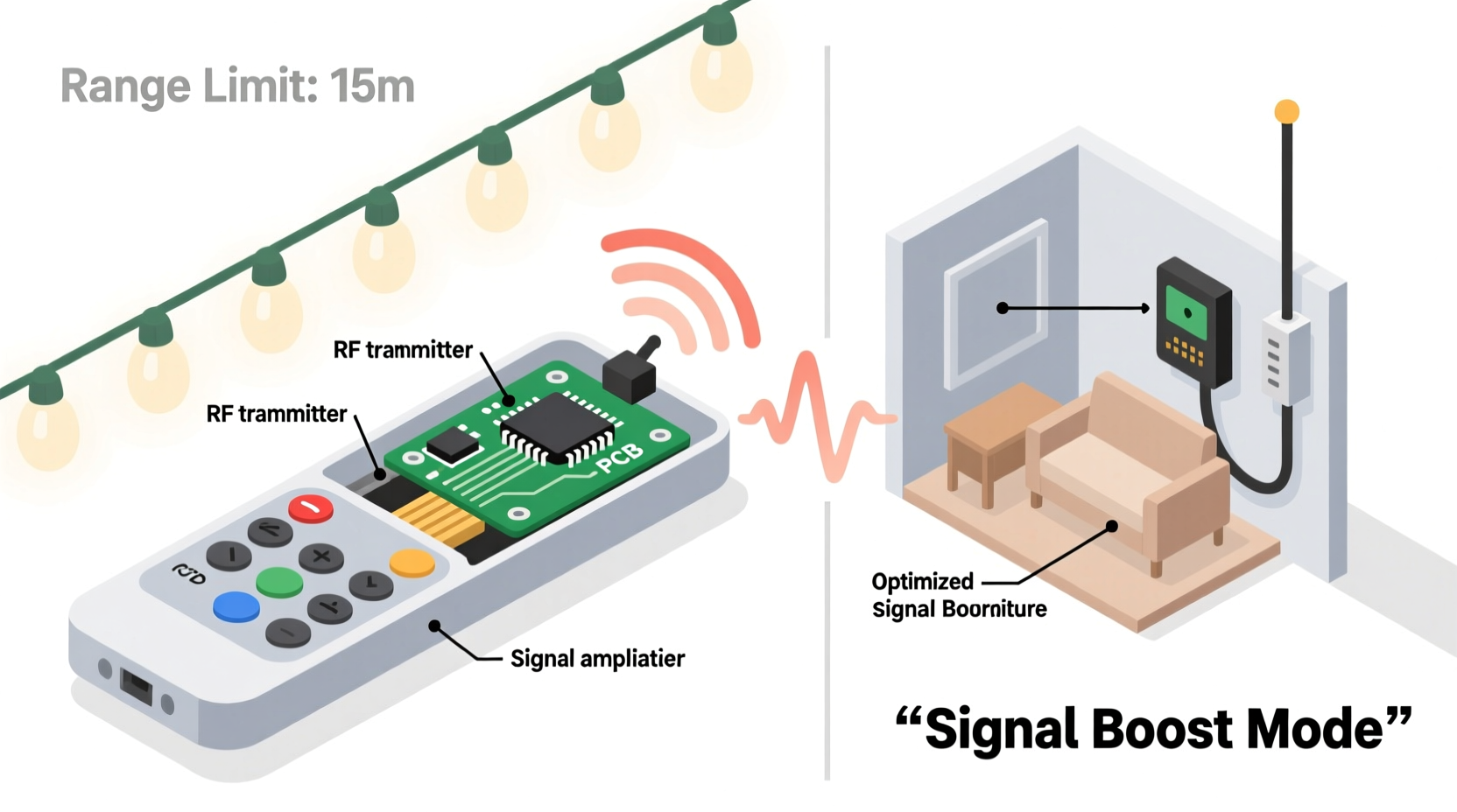 why do some christmas light remotes have limited range and how to boost signals